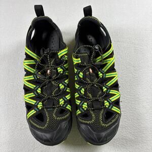 Merrell Mens Water Hiking Sandals 7.5 Black Green Vibram Sole Outdoor Sport Shoe